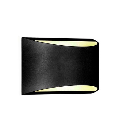 10W LED vegglampe med opp/ned lys - IP54 utendørs, sort, 4000K, Bridgelux chip, inkl. lyskilde