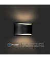10W LED vegglampe med opp/ned lys - IP54 utendørs, sort, 4000K, Bridgelux chip, inkl. lyskilde