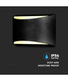 10W LED vegglampe med opp/ned lys - IP54 utendørs, sort, 4000K, Bridgelux chip, inkl. lyskilde