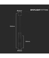 GU10 hengende pendel svart Ø60x300mm.