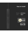 GU10 tube pendel, Ø6x50cm - Aluminium, IP20 innendørs, uten lyskilde