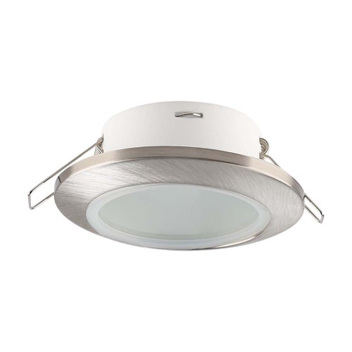 GU10 - lampe, rund satin nikkel