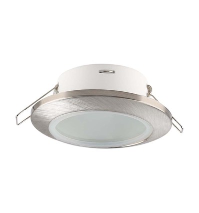 GU10 innfellingsspot - Satin nikkel, rund, IP44, hull: Ø7,0 cm, mål: Ø9,2 cm