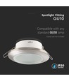 GU10 innfellingsspot - Satin nikkel, rund, IP44, hull: Ø7,0 cm, mål: Ø9,2 cm