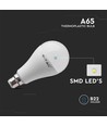 B22 15W LED pære - A65, Samsung LED chip, erstatter 100W, 200 grader, hvit plast