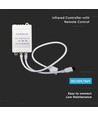 Infrarød controller med fjernkontroll til CCT/RGB - 12V-24V, 6A, 24 knapper, til 3-i-1 LED strips