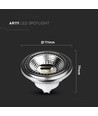 GU10 12W AR111 - 6400K (Kald hvit)