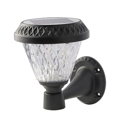 0,8W Solara LED vegglampe med sensor og solcelle - CCT, RF fjernkontroll, IP44, sort, 16x23 cm