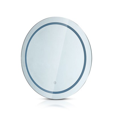 60cm 25W rund LED speil med touch - CCT, IP44, duggfri, 3-i-1 lysfarge