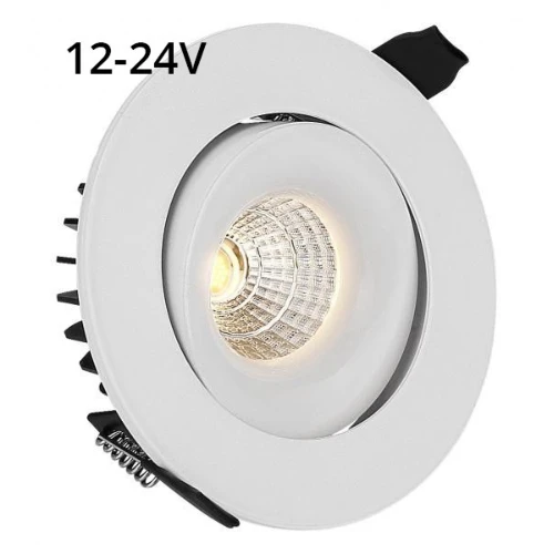 LEDlife 6W downlight - Hull: Ø7.5 cm, Mål: Ø9 cm, RA90, hvit kant, dimbar, 12-24V