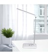 7W Bordlampe - LED, trådløs lader, 3i1, hvit.