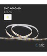 60 LED Strip Lys - 6400K, IP20, 12V (5m/rull)