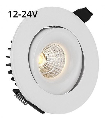 LEDlife 9W downlight - Hull: Ø9,5 cm, Mål: Ø11,5 cm, RA90, hvit kant, 12V-24V
