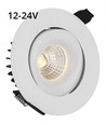 9W Ø11,5cm innfellingsspot RA90 - 12V-24V, hull: Ø9,5 cm, mål: Ø11,5 cm, hvit kant