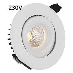 LED downlights 9W downlight - RA90, Hull: Ø9,5 cm, Mål: Ø11,5 cm, hvit kant, dimbar, 230V