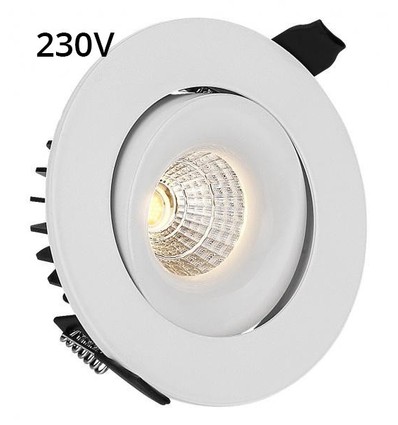 LEDlife 9W downlight - Hull: Ø9,5 cm, Mål: Ø11,5 cm, RA90, hvit kant, dimbar, 230V