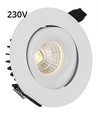 LEDlife 9W downlight - Hull: Ø9,5 cm, Mål: Ø11,5 cm, RA90, hvit kant, dimbar, 230V