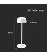 LED bordlampe 2W - 3000K, hvit, IP54.