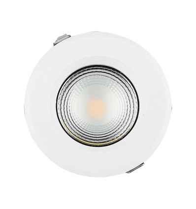 30W Ø22cm LED innfellingspanel - 120lm/W, kald hvit, hull: Ø20,7 cm, mål: Ø22 cm, hvit kant