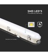 36W LED WP Lampe - 120cm, Samsung Chip, Nød-Kit, Melkeaktig Deksel, SS Klips, 6500K