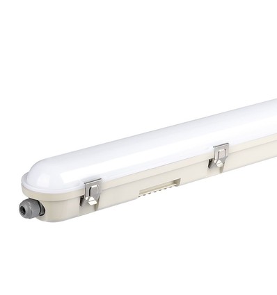 36W LED WP Lampe 120cm - Samsung Chip, EM Kit, Melkehvit Deksel + SS Klemmer, 4000K.