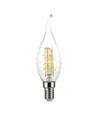 E14 4W LED filament kronepære med svai - 3000K, varm hvit, erstatter 35W