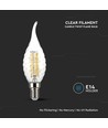 E14 4W LED filament kronepære med svai - 3000K, varm hvit, erstatter 35W