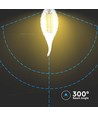 E14 4W LED filament kronepære med svai - 3000K, varm hvit, erstatter 35W