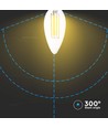 E14 4W LED kronelys filament - 400lm, 6500K, klart glass, 300° lysspredning
