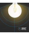 E27 10W LED filament globe pære - G125, 1055lm, klart glass, 125x173mm