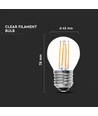 E27 4W LED kronepære - G45, filament, 400lm, 6500K, kald hvit
