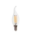 E14 4W LED filament kronelys med flamme - 400lm, 4000K, kald hvit