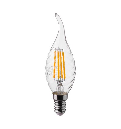 E14 4W LED flammepære - Kultråd, kertepære, 4000K
