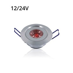 Outlet LEDlife 1W downlight med rødt lys - hull: Ø4,4 cm, Mål: Ø5,2 cm, 2,2 cm høy, dimbar, 12V/24V