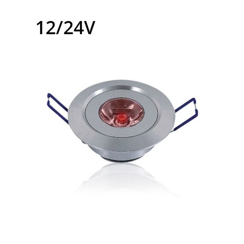 LEDlife 1W downlight med rødt lys - hull: Ø4,4 cm, Mål: Ø5,2 cm, 2,2 cm høy, dimbar, 12V/24V