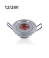 LEDlife 1W downlight med rødt lys - hull: Ø4,4 cm, Mål: Ø5,2 cm, 2,2 cm høy, dimbar, 12V/24V