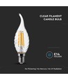 E14 4W LED flammepære - Kultråd, kertepære, 4000K