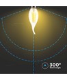 E14 4W LED flammepære - Kultråd, kertepære, 4000K