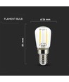 ST26 LED-pære 2W - Filament, 4000K