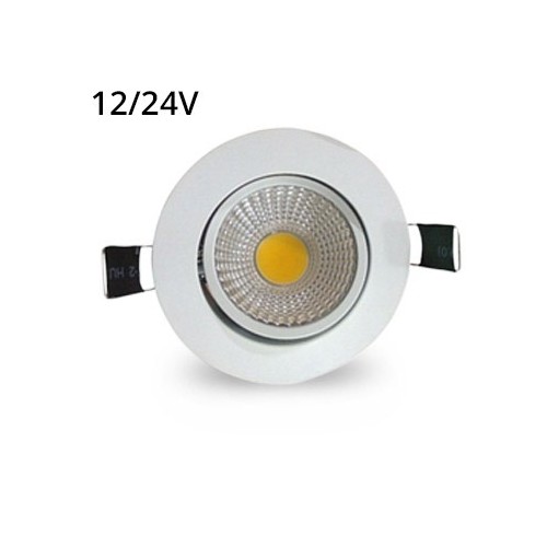 LEDlife 3W downlight - Hull: Ø6,7-8 cm, Mål: Ø8,5 cm, hvit kant, dimbar, 12V/24V