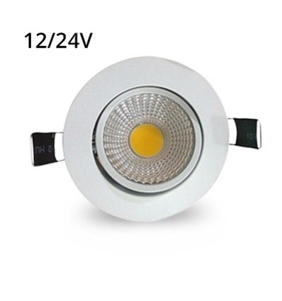 LEDlife 3W downlight - Hull: Ø6,7-8 cm, Mål: Ø8,5 cm, hvit kant, dimbar, 12V/24V