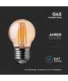E27 4W LED kronepære - G45, kultråd, 2200K, ravfarget
