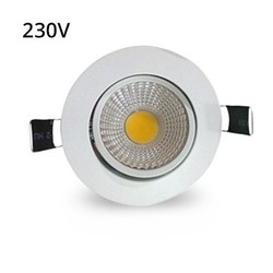 LED downlights 3W downlight - Hull: Ø7-8 cm, Mål: Ø8,5 cm, hvit kant, dimbar, 230V