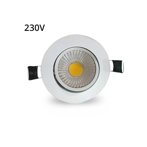 LEDlife 3W downlight - Hull: Ø7-8 cm, Mål: Ø8,5 cm, hvit kant, dimbar, 230V