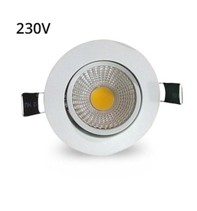 LEDlife 3W downlight - Hull: Ø7-8 cm, Mål: Ø8,5 cm, hvit kant, dimbar, 230V