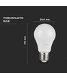 3 stk. E27 10,5W LED pære - A60, matt glass, 3000K, 1055lm, 3-pakning