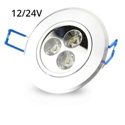 LED downlights 3W downlight - Hull: Ø7-8 cm, Mål: Ø8,4 cm, 4 cm høy, dimbar, 12V/24V