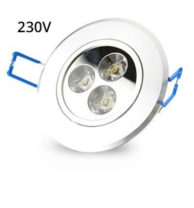 LEDlife 3W downlight - Hull: Ø7-8 cm, Mål: Ø8,4 cm, 4 cm høy, dimbar, 230V