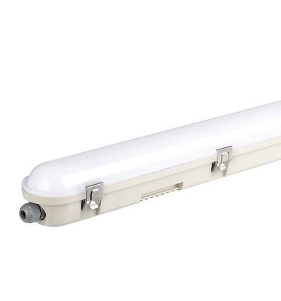 48W LED vanntett lampe - 150 cm, Samsung chip, sensor, melkefarget deksel, SS klips, 6400K