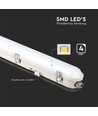 48W LED vanntett lampe - 150 cm, Samsung chip, sensor, melkefarget deksel, SS klips, 6400K